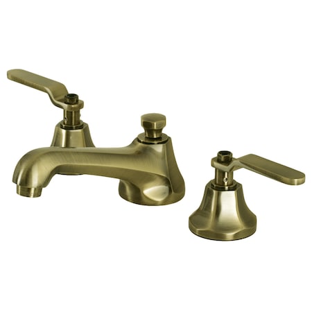 Kingston Brass KS4463KL Widespread Bathroom Faucet with Brass Pop-Up, Antique Brass KS4463KL